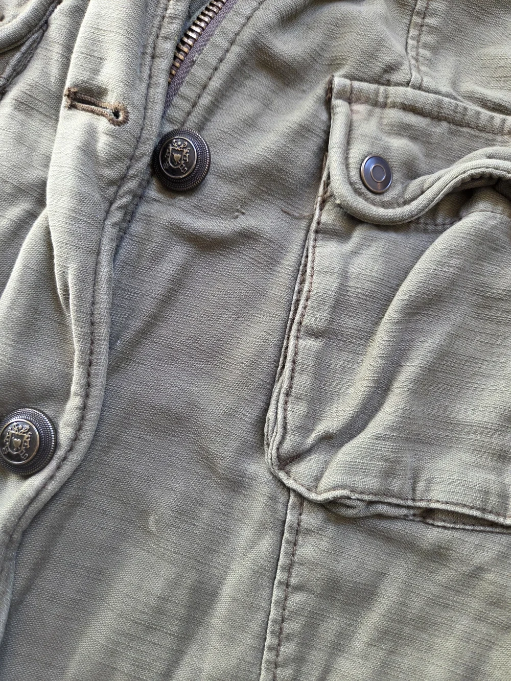 Free People Not Your Brothers Military Surplus Utility Jacket Olive Green XS